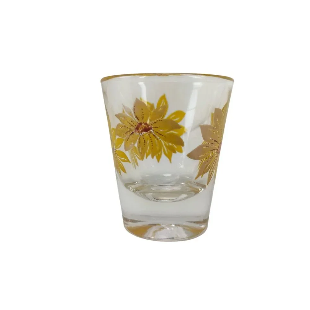 Daisy Pattern Shot Glass MCM Vintage
